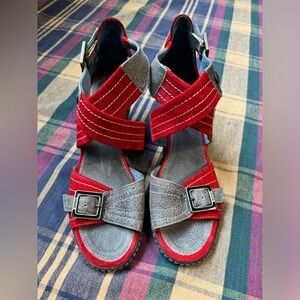 MAG Suede Netherlands Platform Wedge Open Toe Sandals